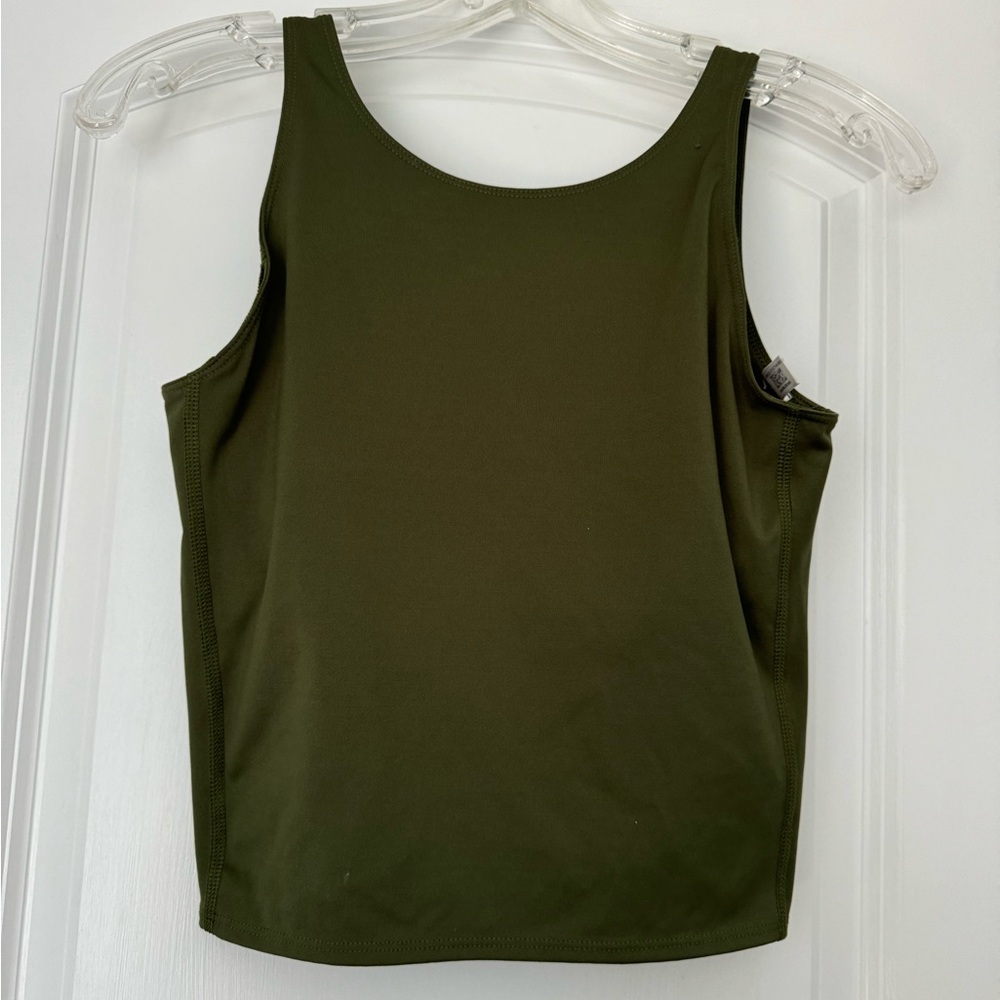 Adidas Green Fitted athletic cropped Tank Top